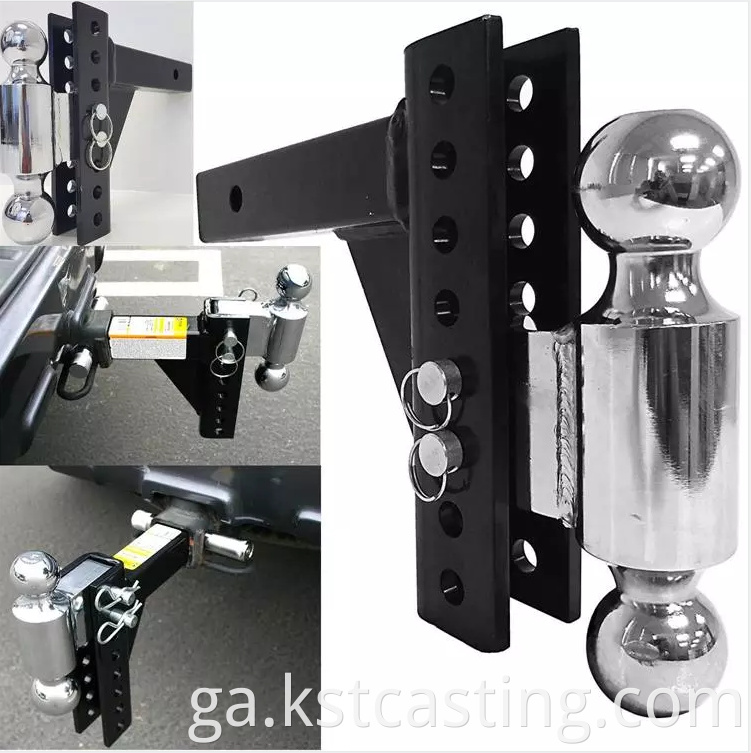 Rinne saincheaptha leantóir láidre dualgas trom hitch ball mount,